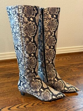 Kitten heel snake print Gianni Bini Gianna OTK Boots